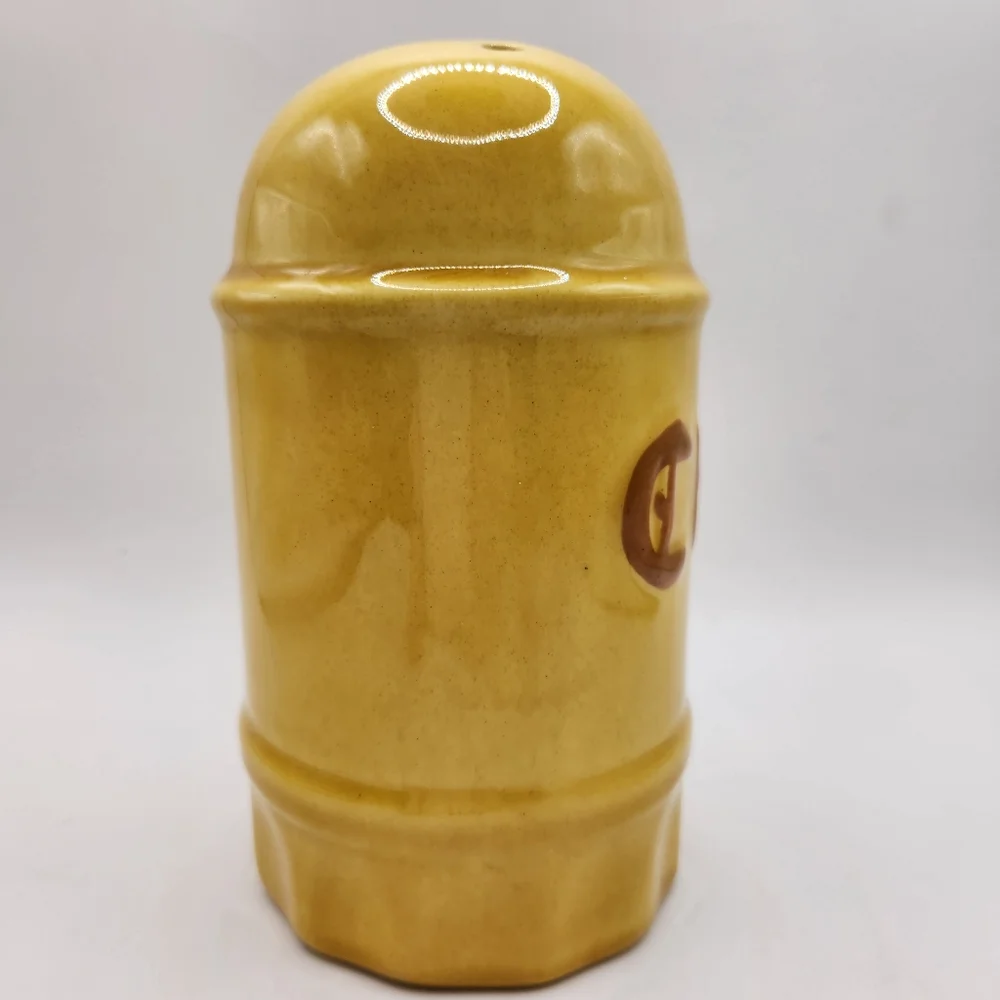 Vintage Yellow Ceramic Pottery Cheese Shaker